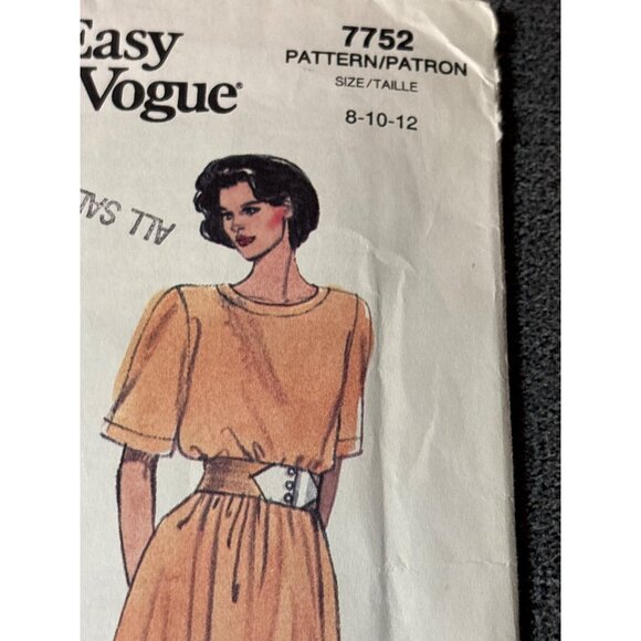 Vogue Sewing Pattern 7752 Womens Shirt Skirt & Cardigan Size 8-10-12 - Picture 2 of 5